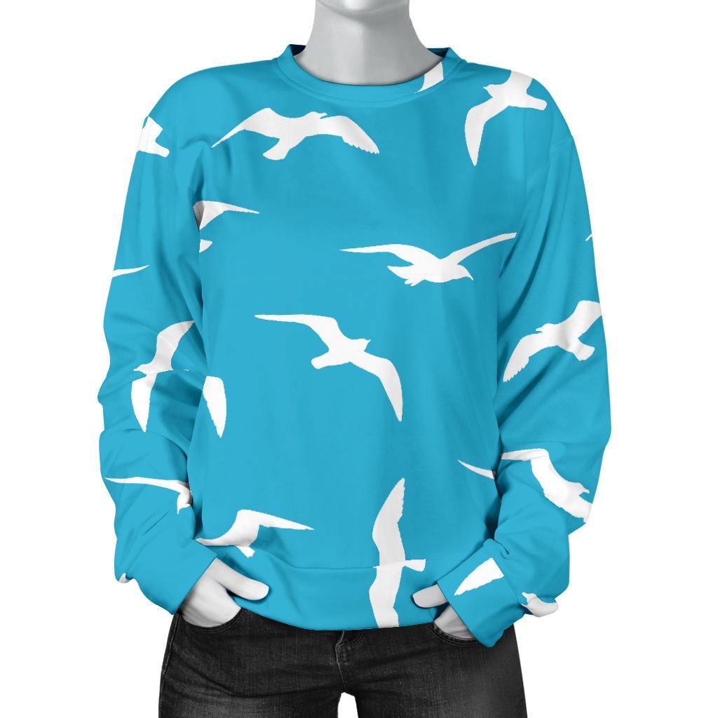 Seagull Pattern Print Women's Sweatshirt-grizzshop