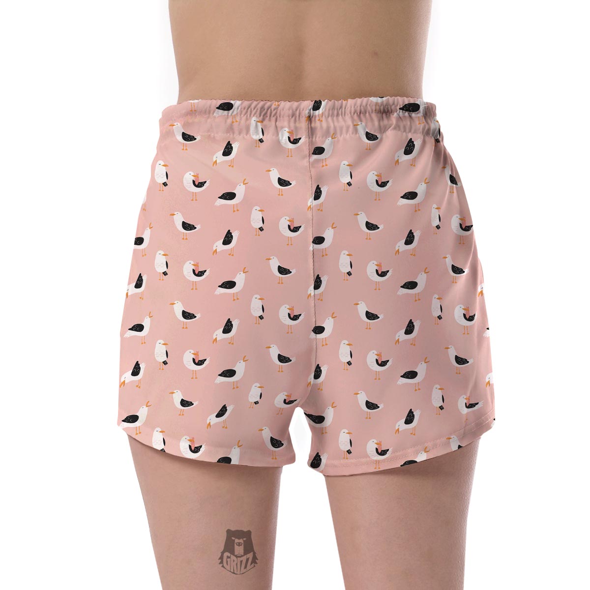 Seagull Pink Pattern Print Women's Shorts-grizzshop