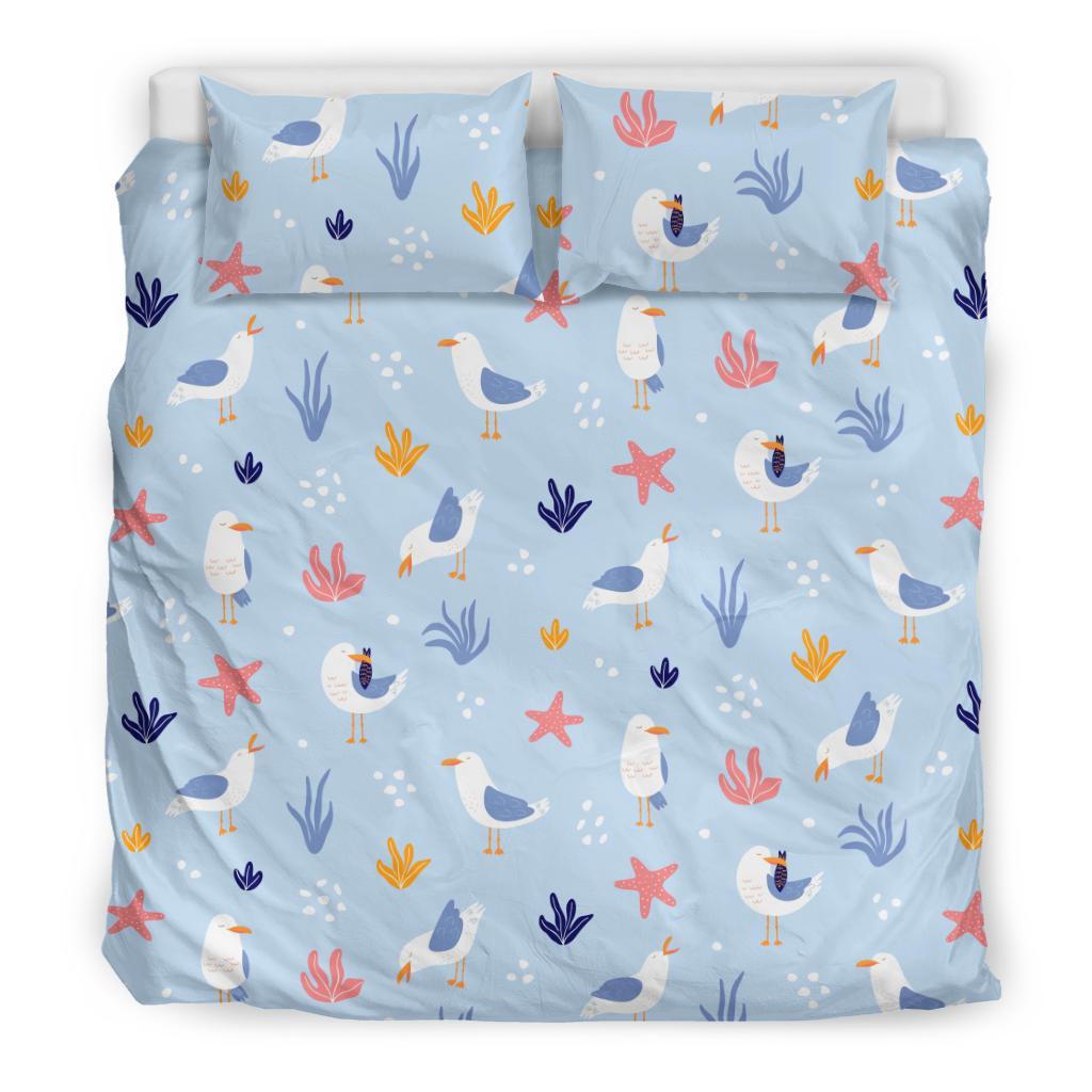 Seagull Print Pattern Duvet Cover Bedding Set-grizzshop