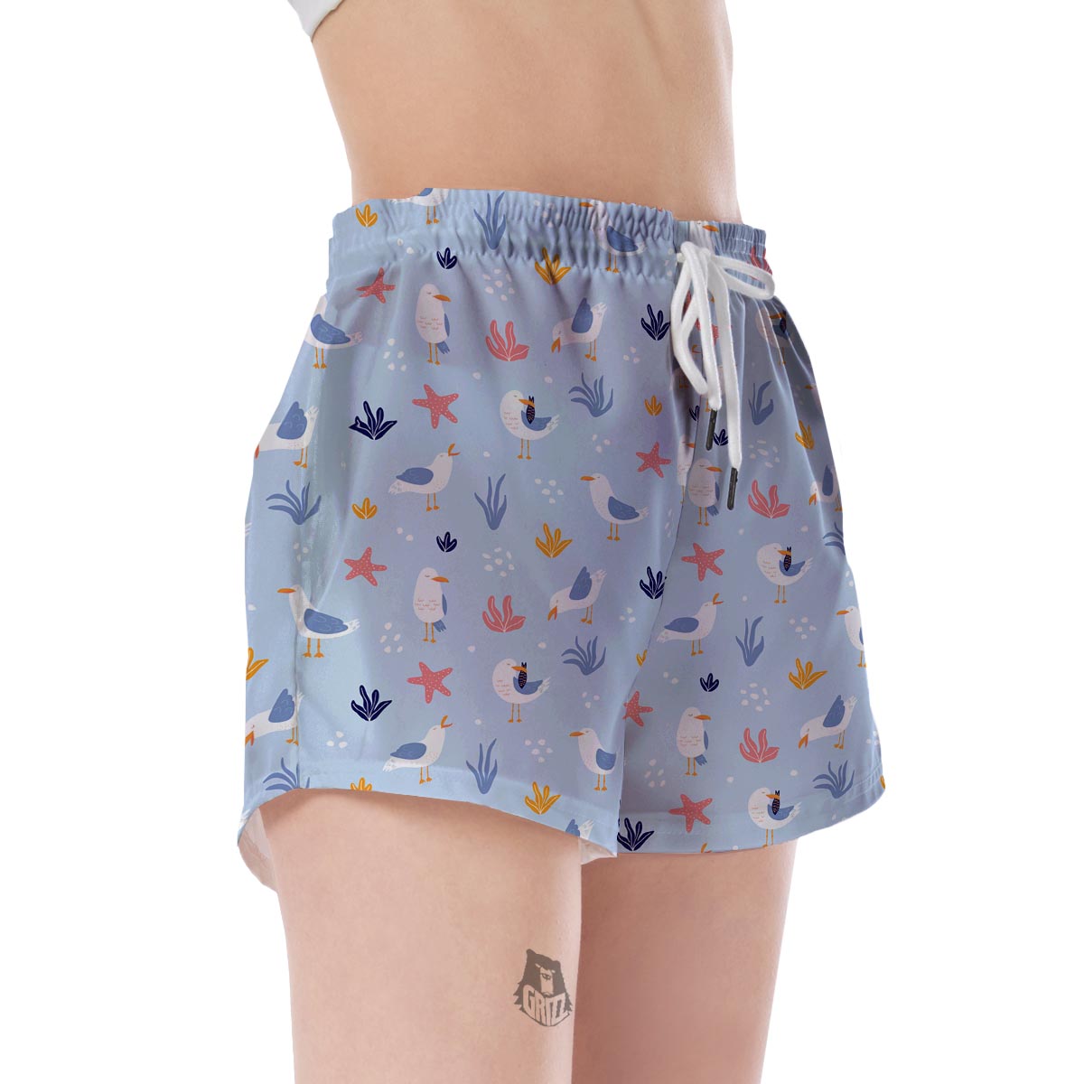 Seagull Print Pattern Women's Shorts-grizzshop