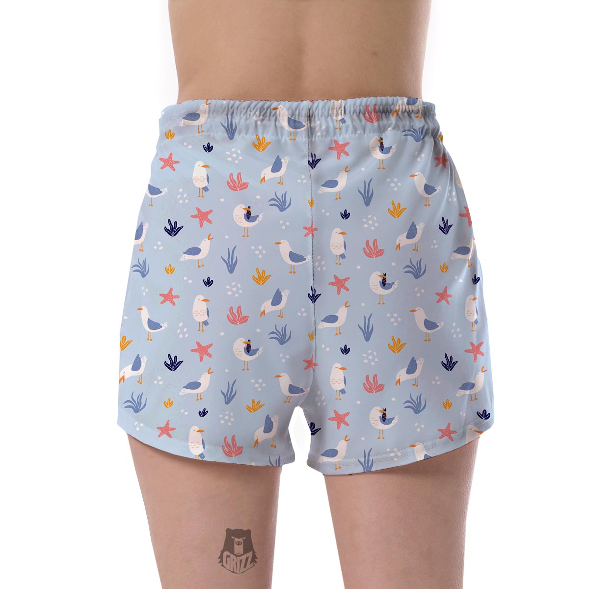 Seagull Print Pattern Women's Shorts-grizzshop