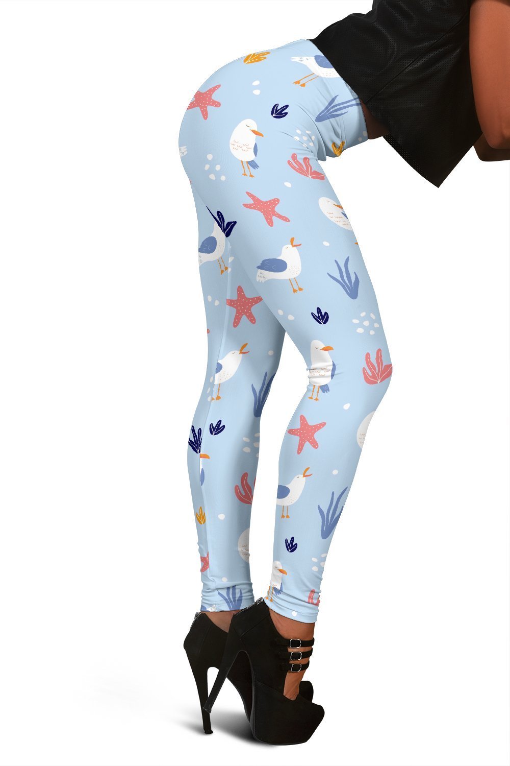Seagull Print Pattern Women Leggings-grizzshop