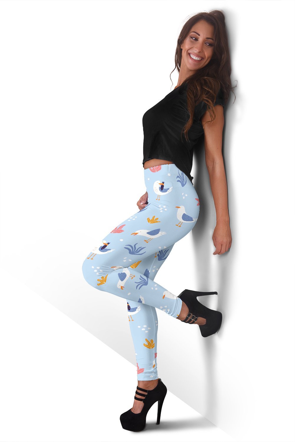 Seagull Print Pattern Women Leggings-grizzshop