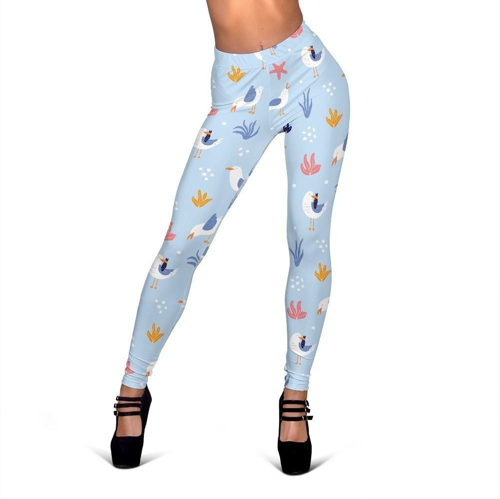 Seagull Print Pattern Women Leggings-grizzshop