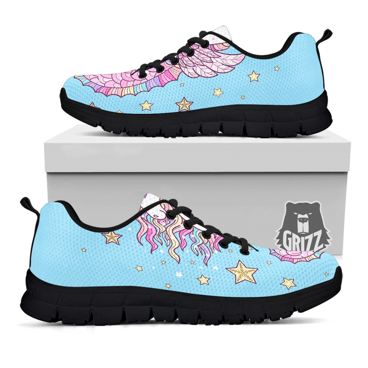 Seahorse Colorful Print Black Sneaker-grizzshop