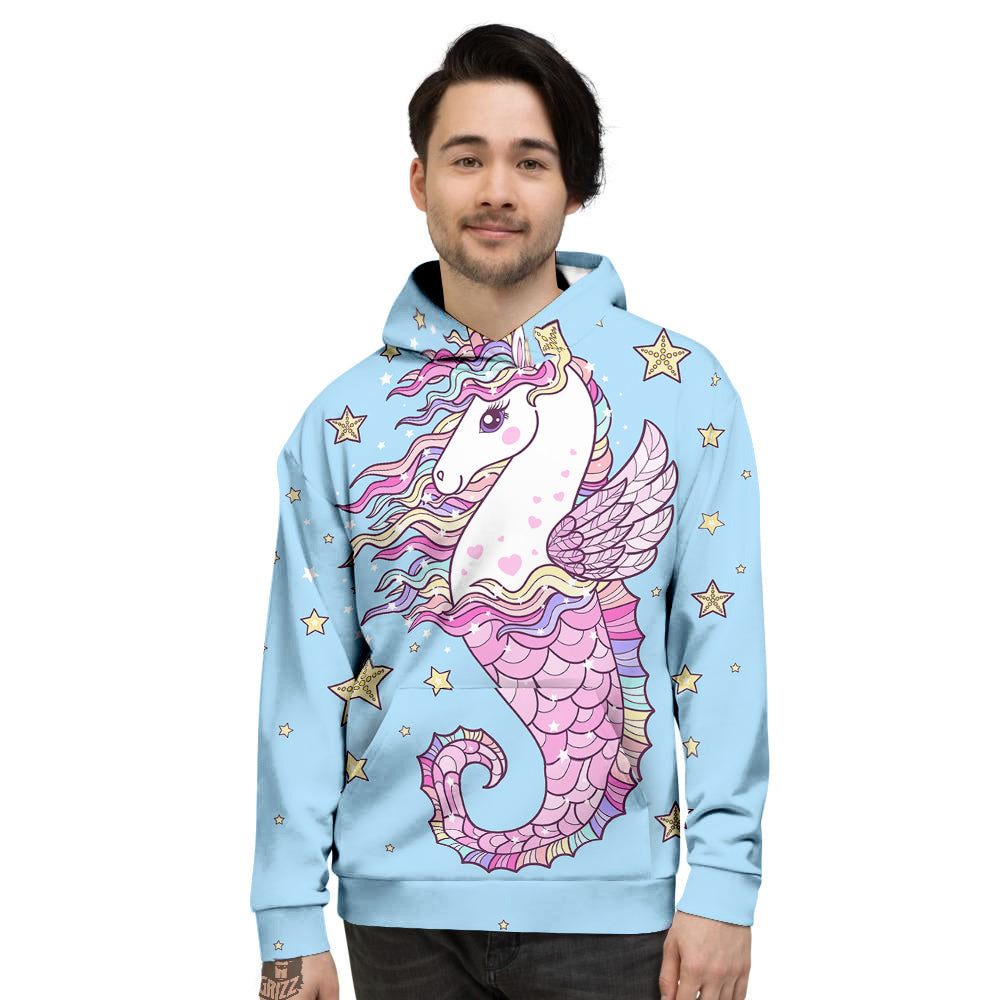 Seahorse Colorful Print Men's Hoodie-grizzshop