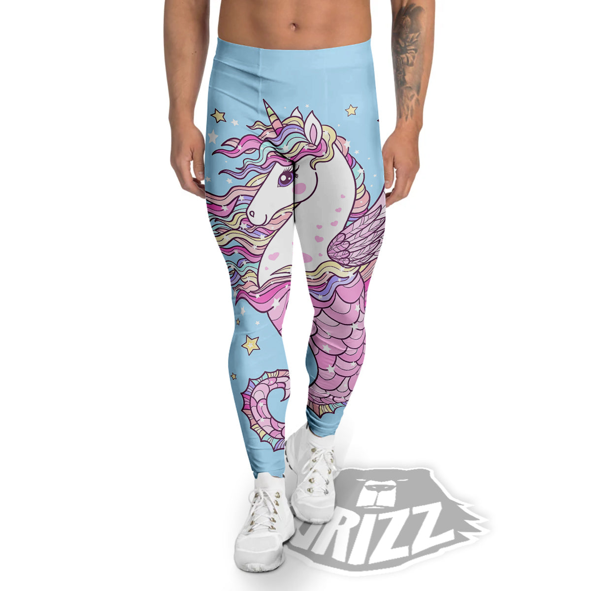 Seahorse Colorful Print Men's Leggings-grizzshop