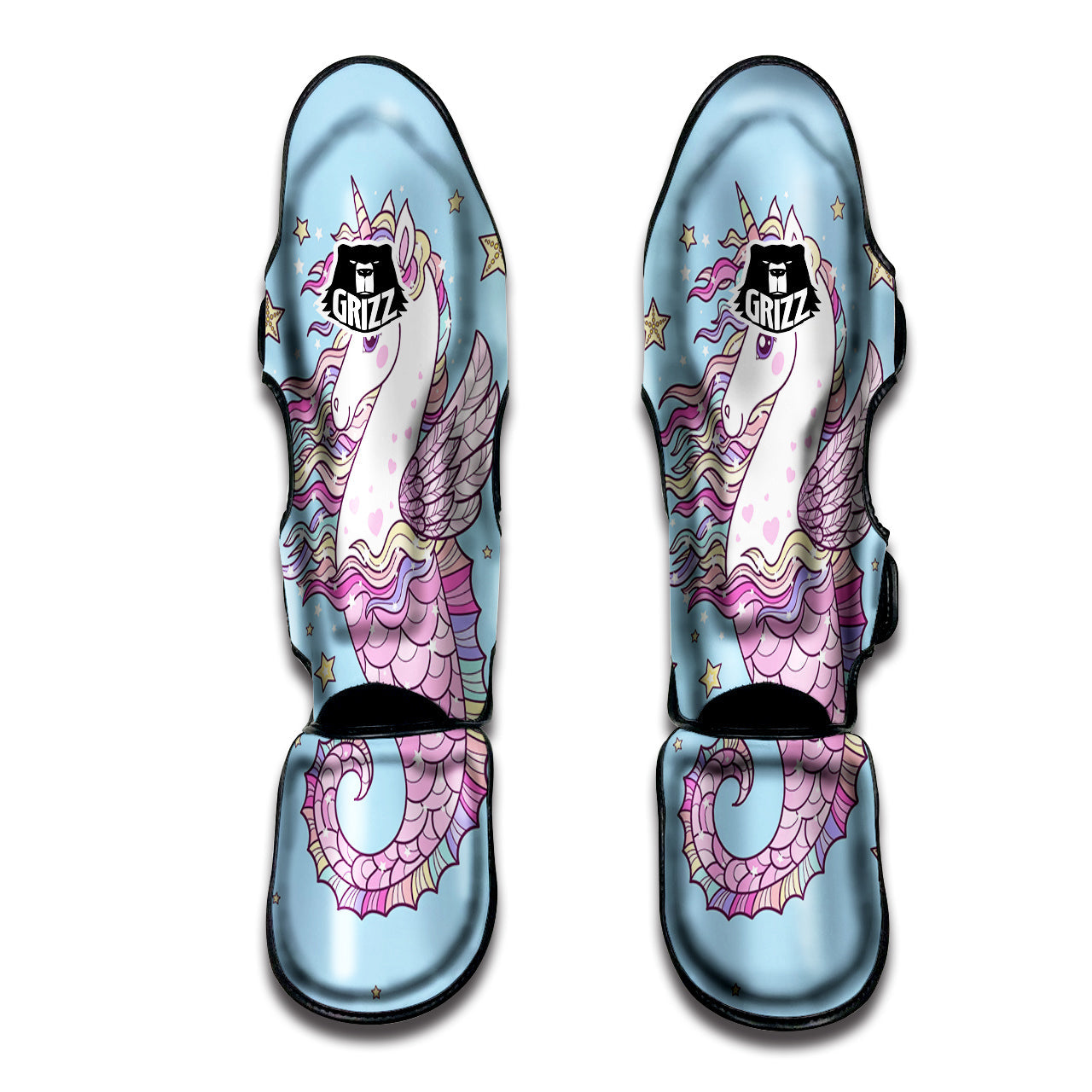 Seahorse Colorful Print Muay Thai Shin Guards-grizzshop