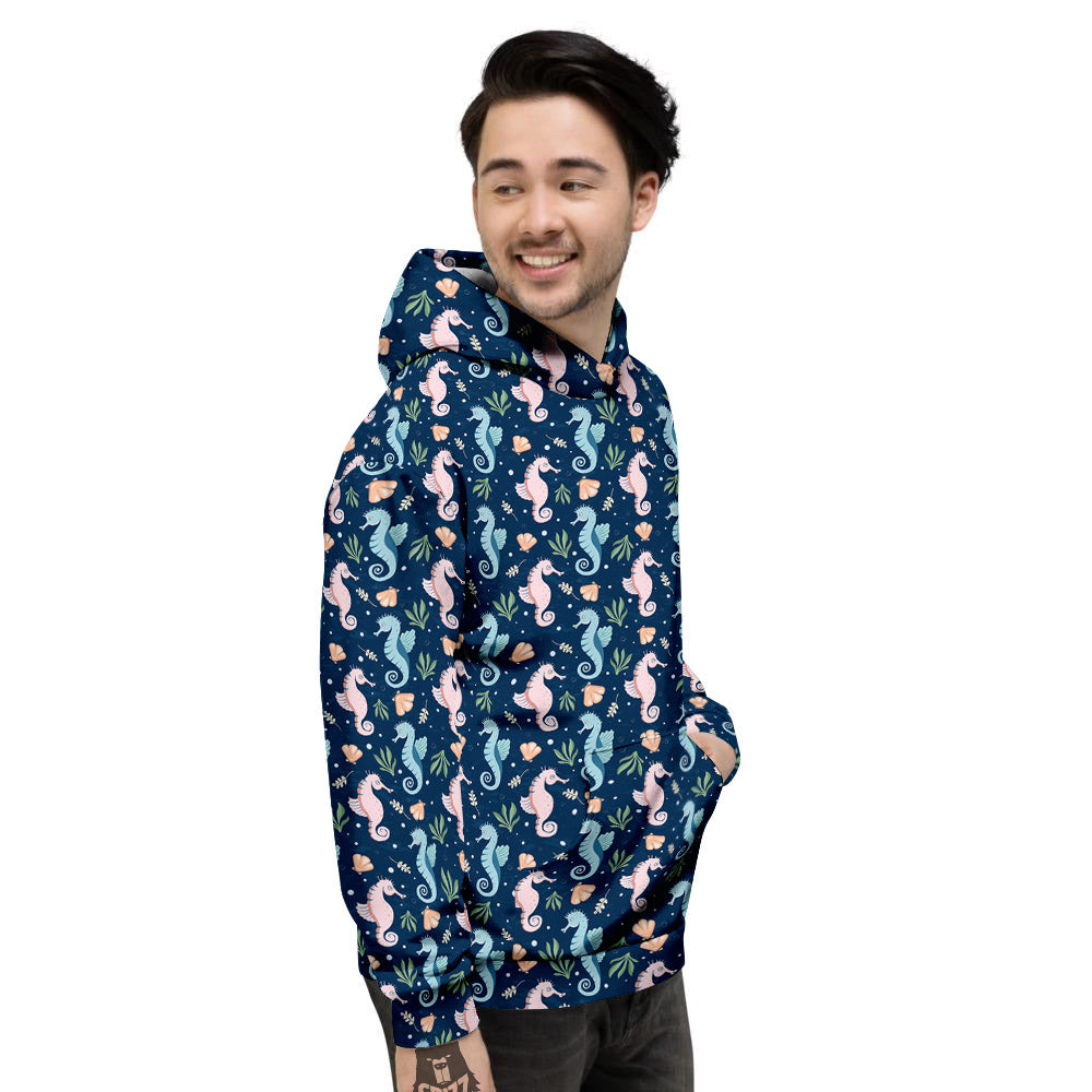 Seahorse Colorful Print Pattern Men's Hoodie-grizzshop