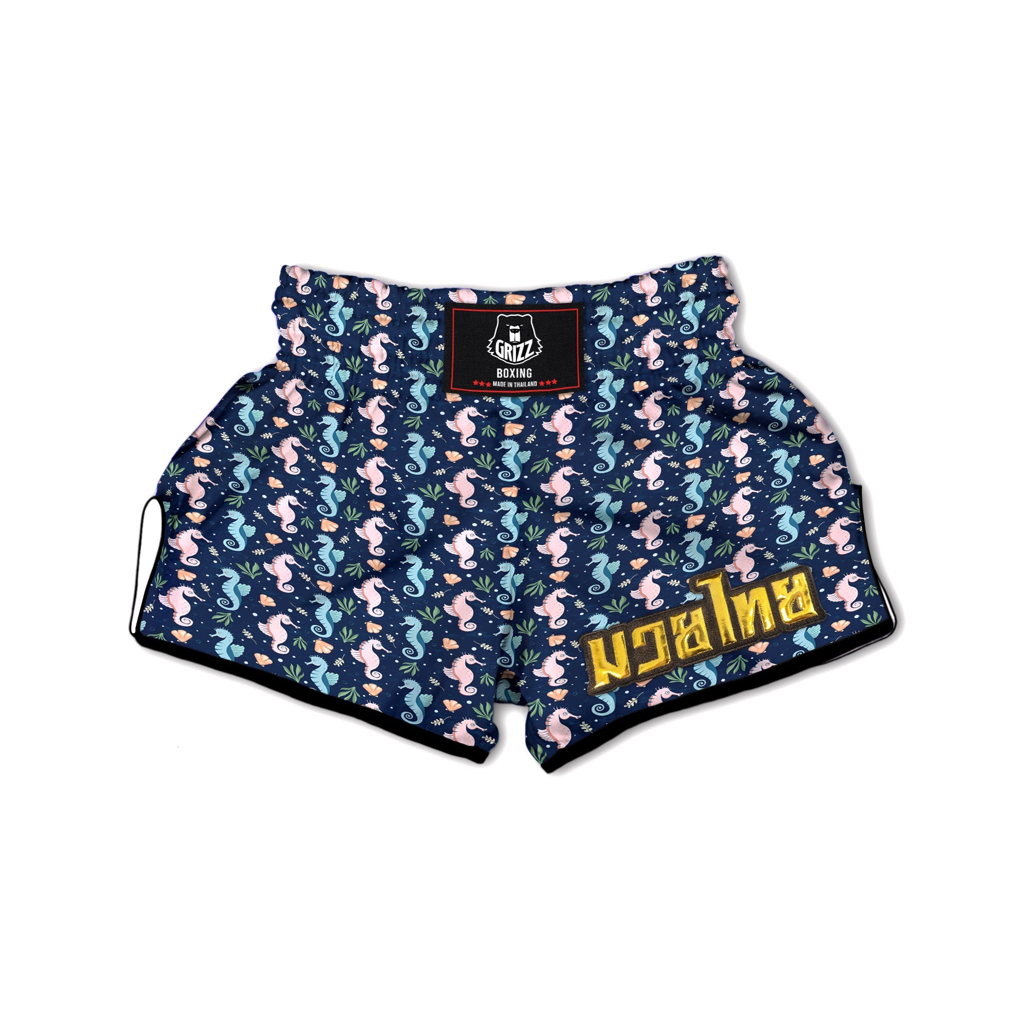Seahorse Colorful Print Pattern Muay Thai Boxing Shorts-grizzshop