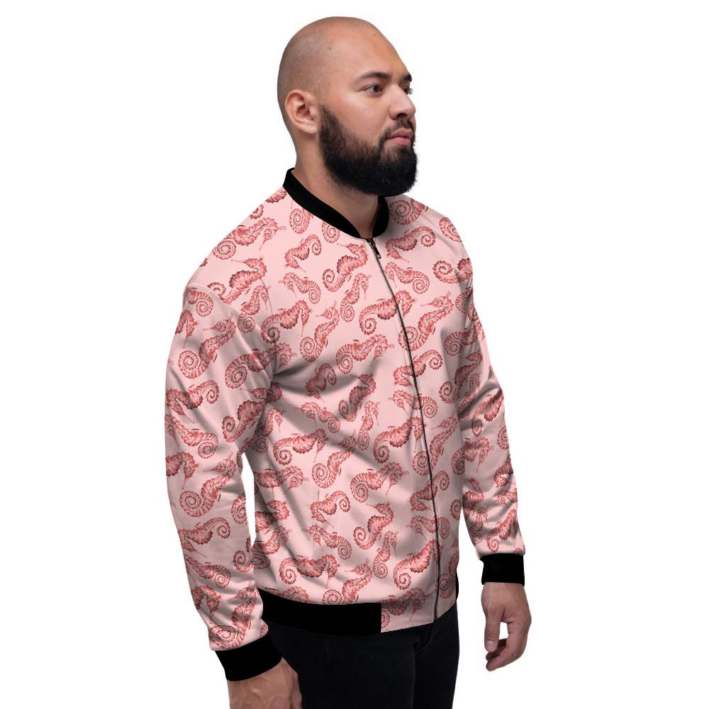 Seahorse Watercolor Print Pattern Men's Bomber Jacket-grizzshop