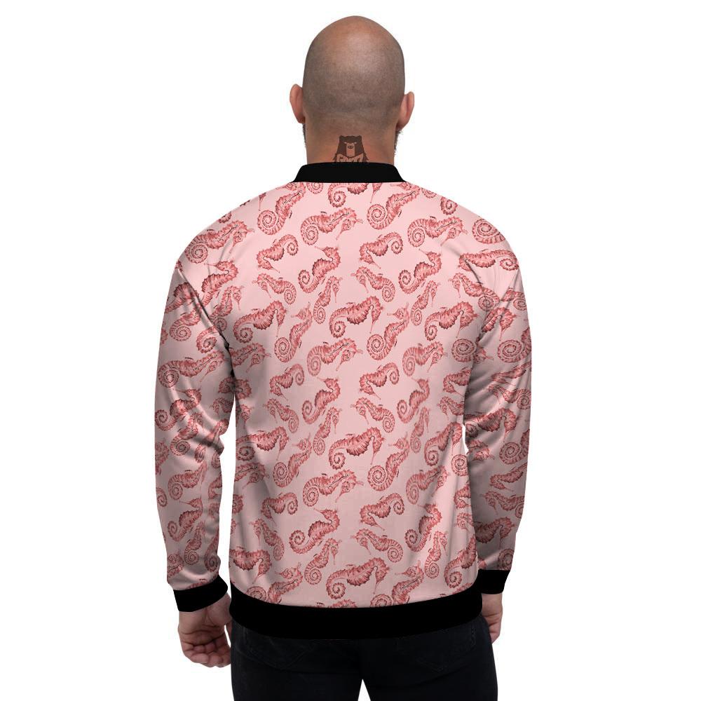 Seahorse Watercolor Print Pattern Men's Bomber Jacket-grizzshop