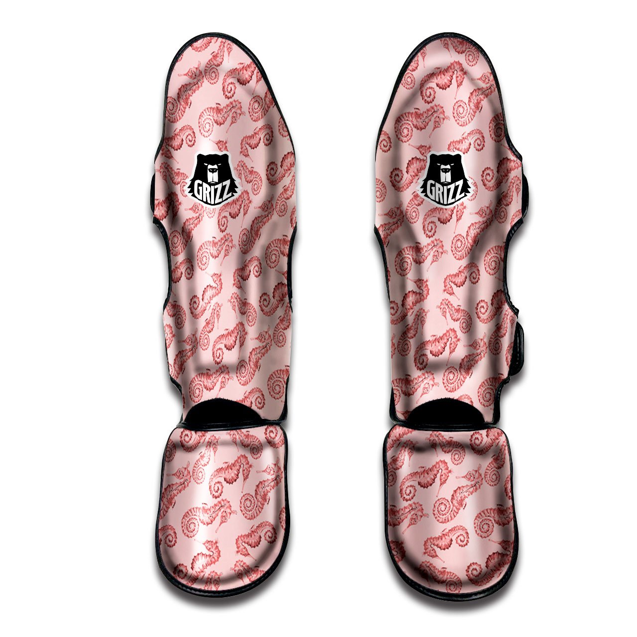 Seahorse Watercolor Print Pattern Muay Thai Shin Guards-grizzshop