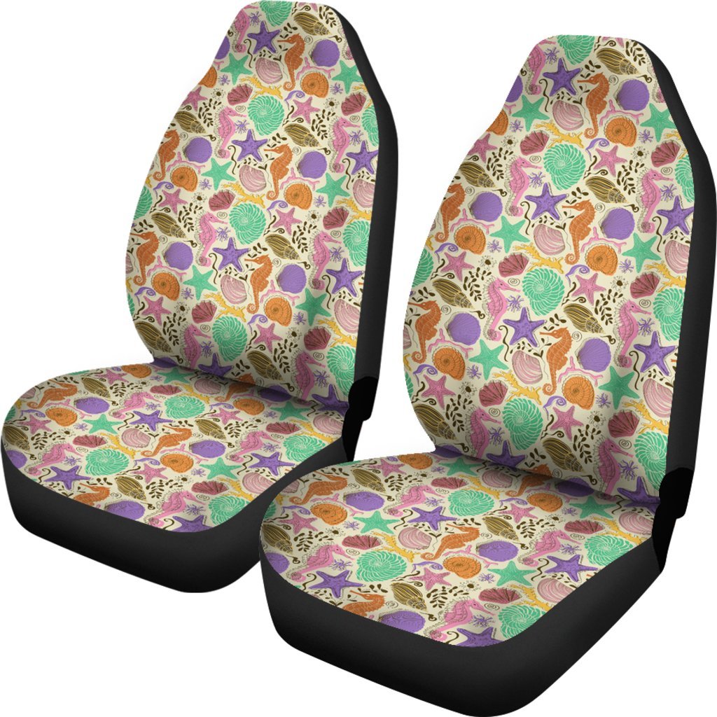 Seahorse Print Pattern Universal Fit Car Seat Cover-grizzshop
