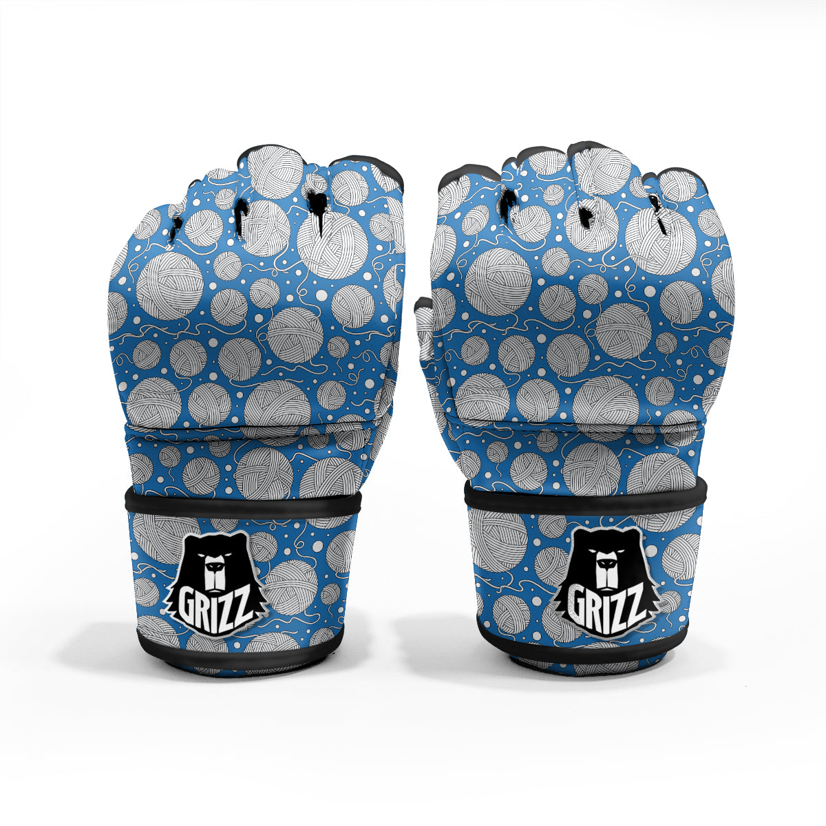 Seamless Yarn Balls Print Pattern MMA Gloves-grizzshop