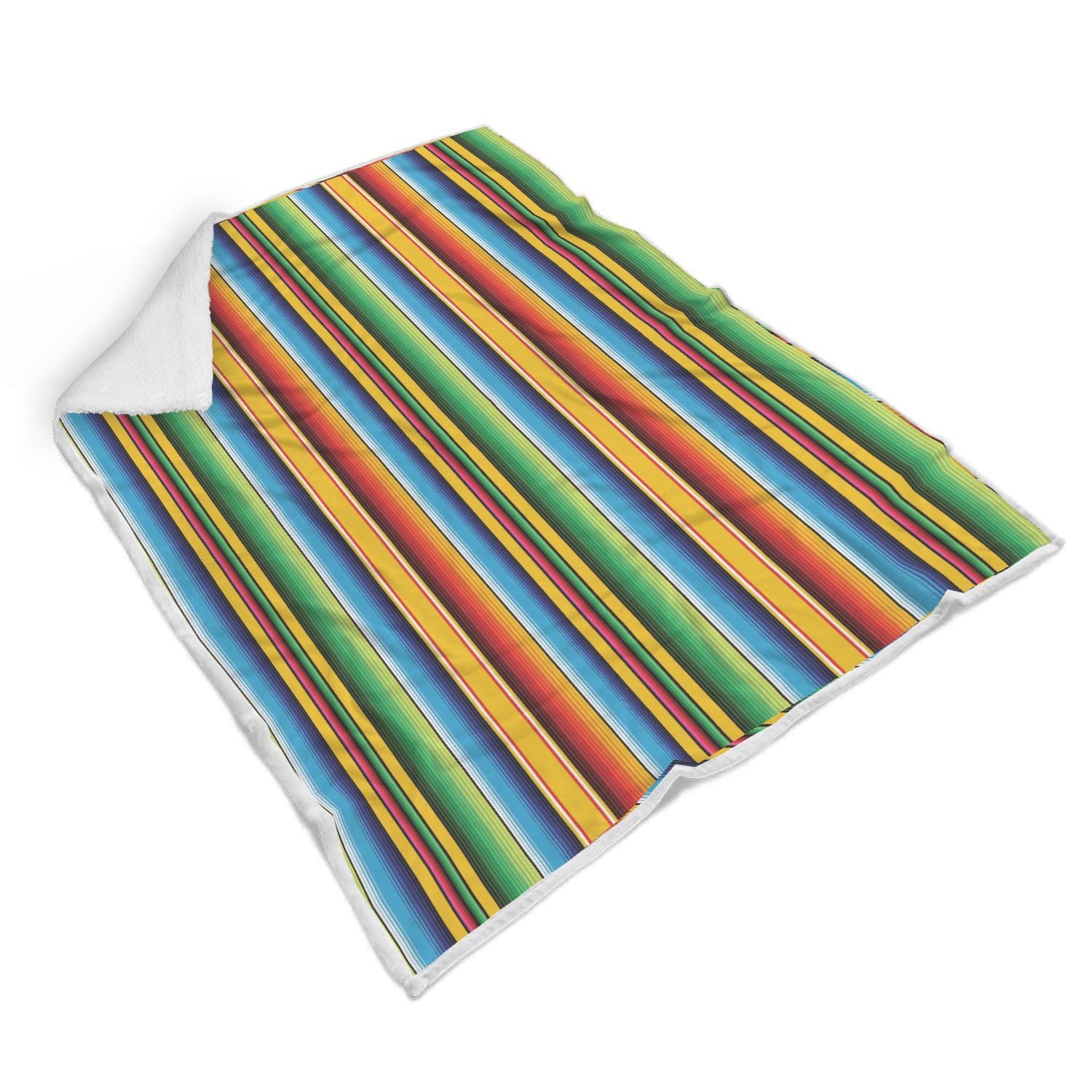 Serape Baja Mexican Blanket Pattern Print Throw Blanket-grizzshop