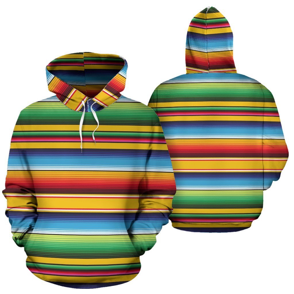 Serape Baja Mexican Blanket Pattern Print Women Men Pullover Hoodie-grizzshop