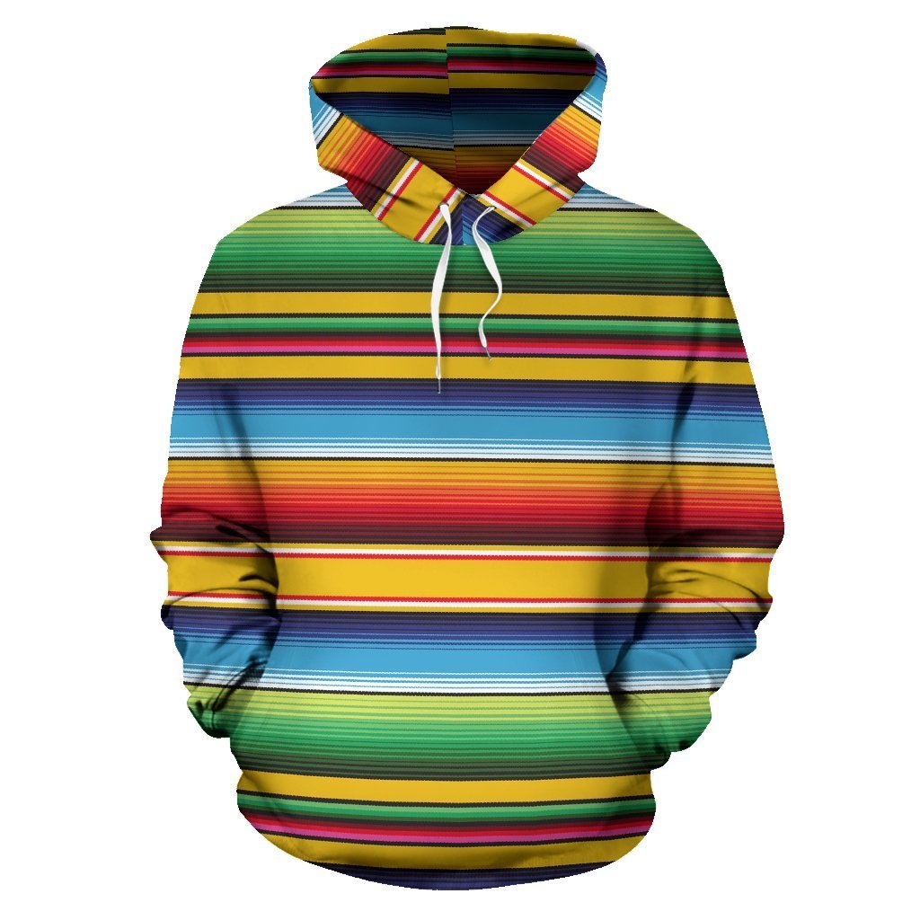 Serape Baja Mexican Blanket Pattern Print Women Men Pullover Hoodie-grizzshop