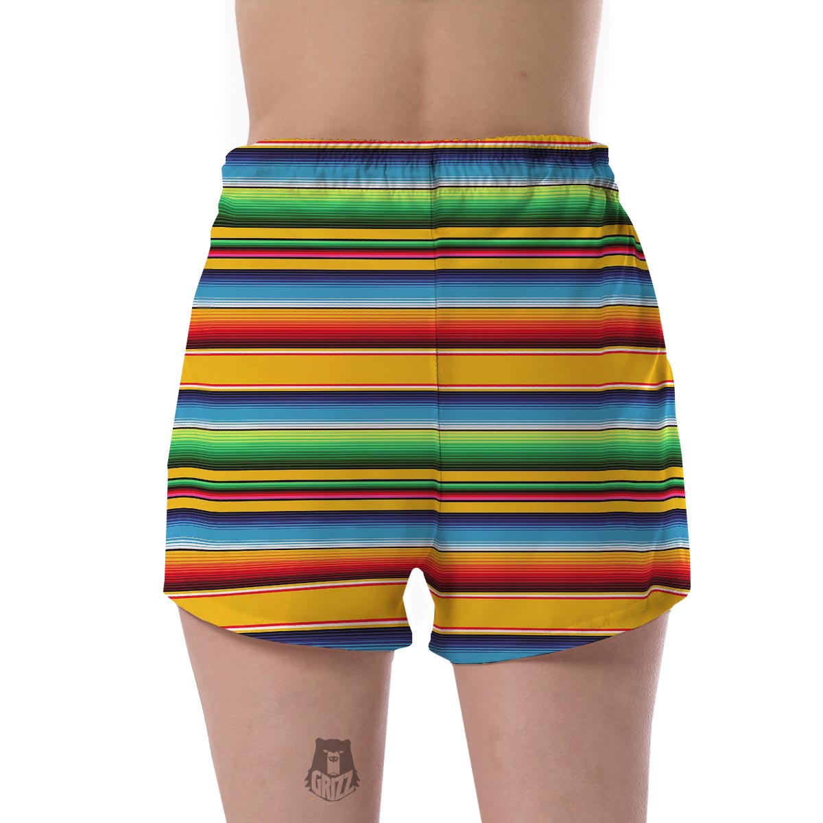 Serape Baja Mexican Blanket Pattern Print Women's Shorts-grizzshop
