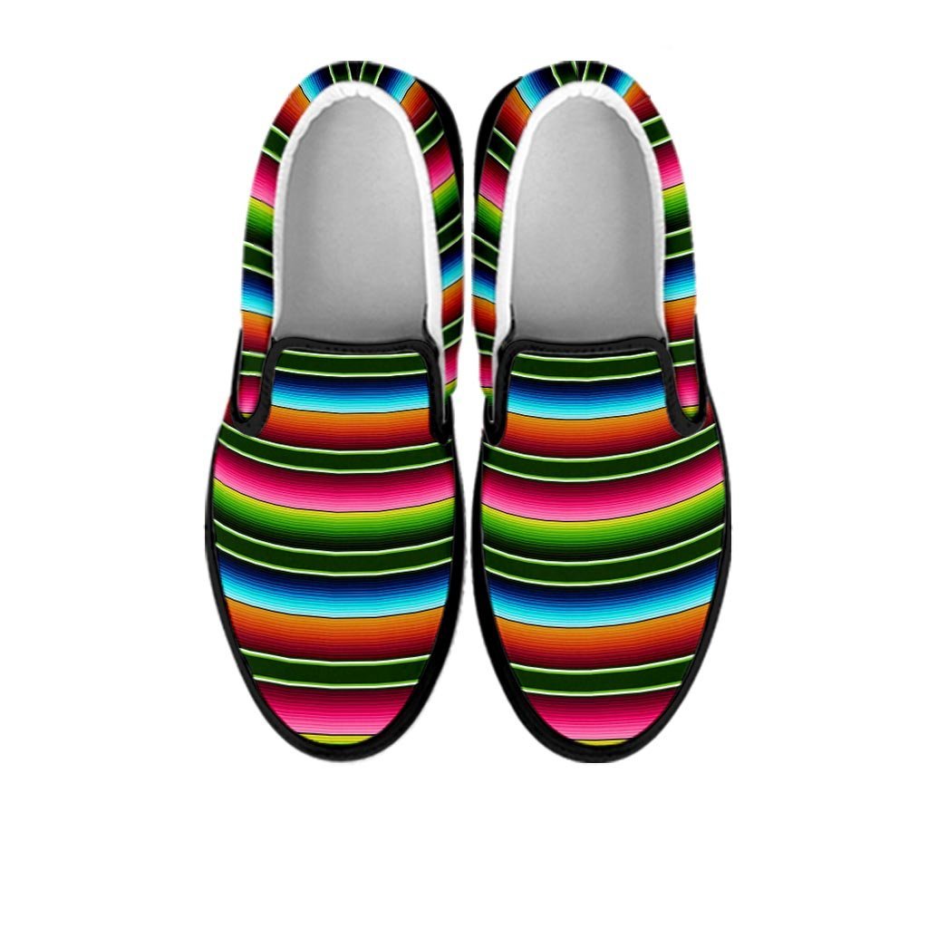 Serape Baja Mexican Women's Slip On Sneakers-grizzshop