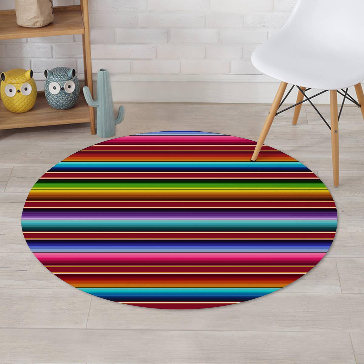 Serape Baja Print Round Rug-grizzshop
