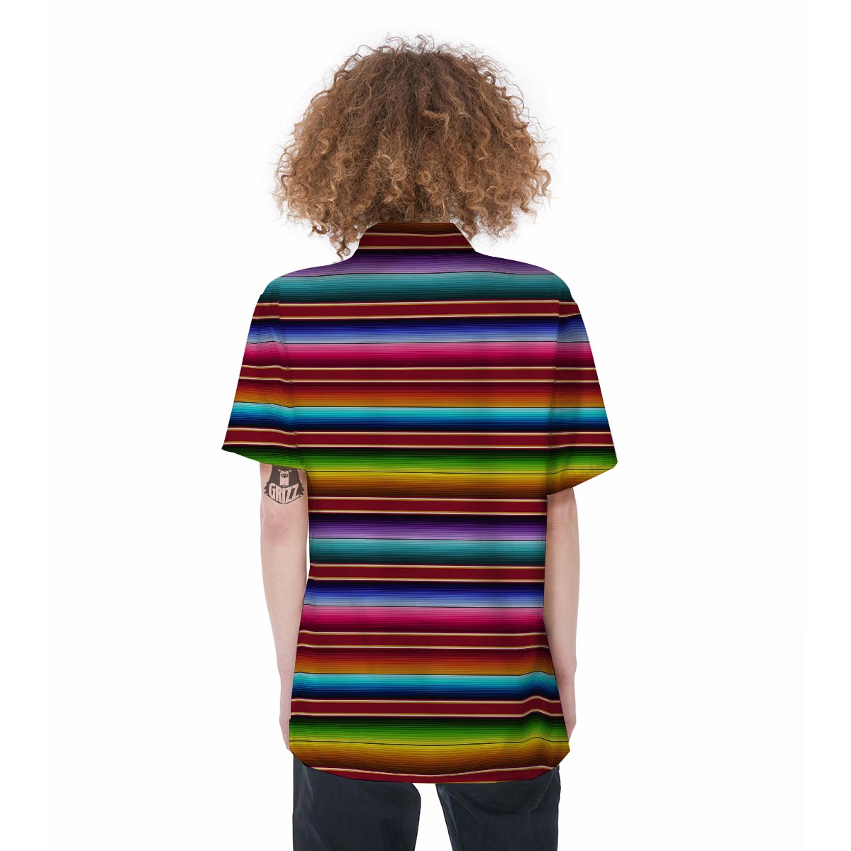 Serape Baja Print Women's Short Sleeve Shirts-grizzshop
