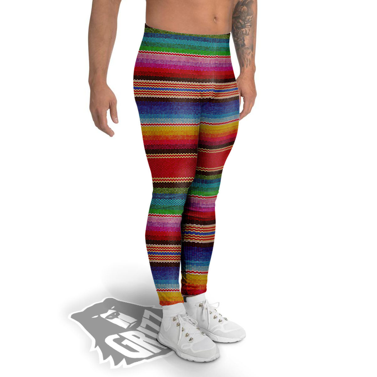 Serape Blanket Ethnic Print Pattern Men's Leggings-grizzshop