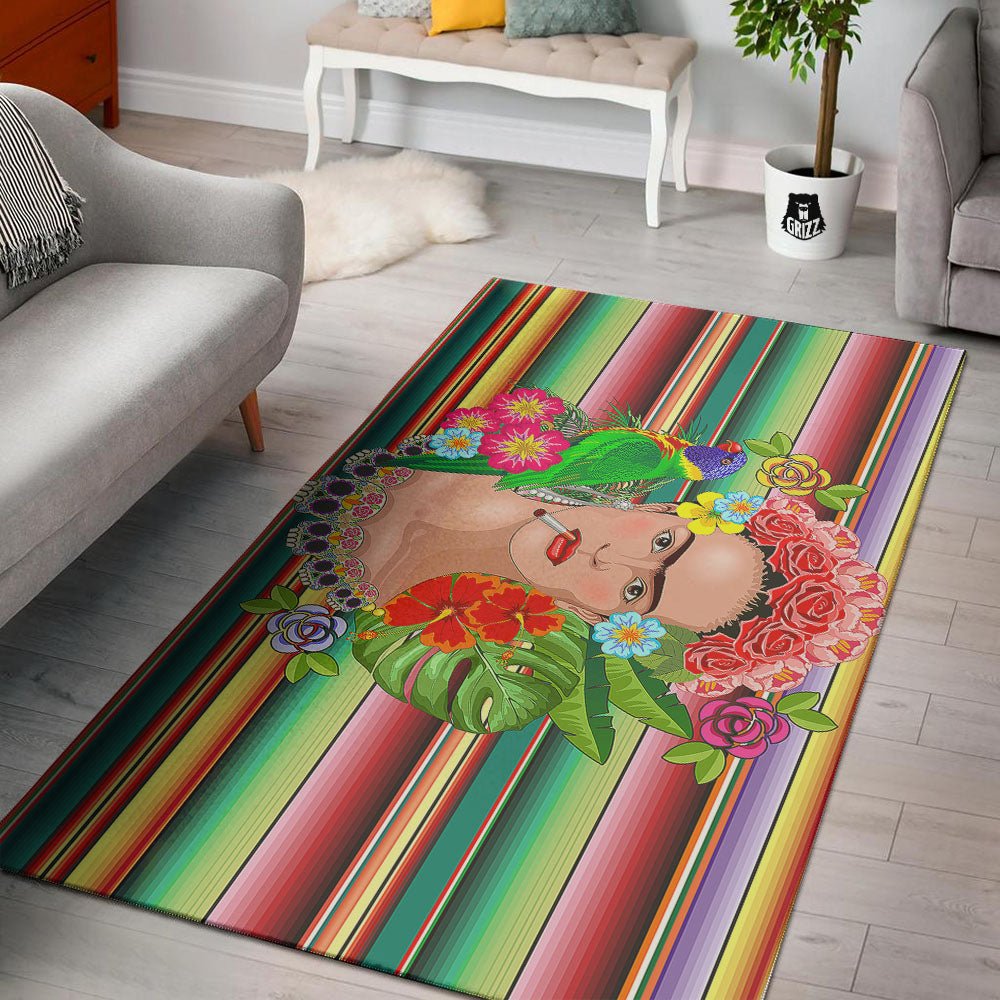 Serape Frida Kahlo Print Floor Mat-grizzshop