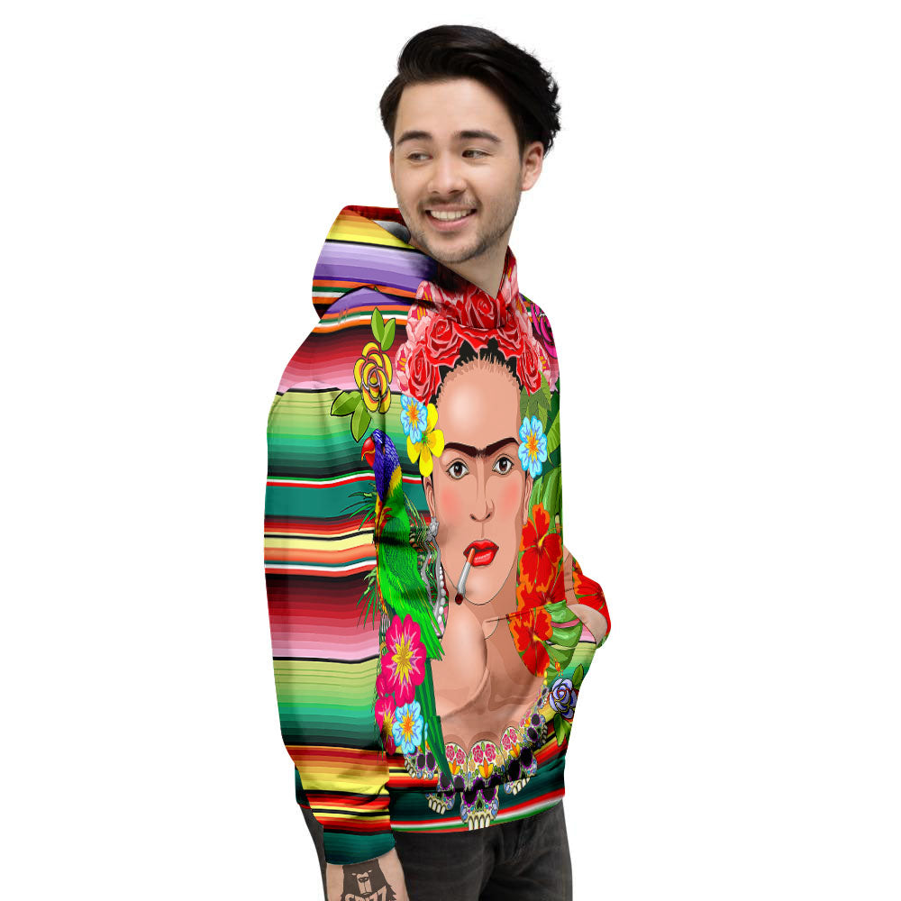Serape Frida Kahlo Print Men's Hoodie-grizzshop