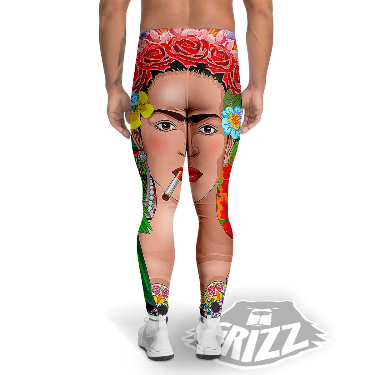 Serape Frida Kahlo Print Men's Leggings-grizzshop