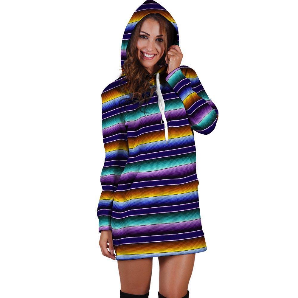 Serape Hoodie Dress-grizzshop