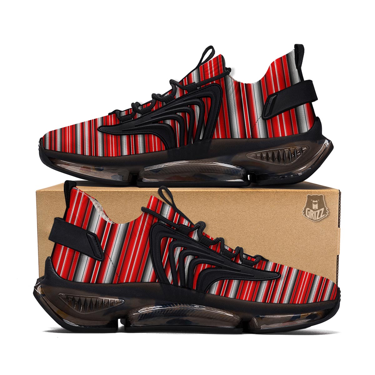 Serape Tribal Mexican Print Pattern Black Gym Shoes-grizzshop