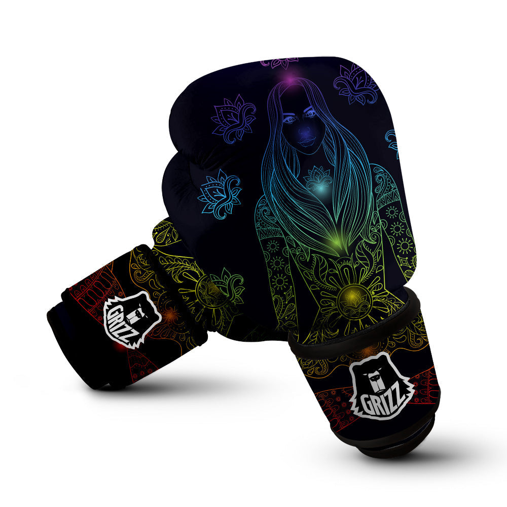 Seven Chakras Bohemian Print Boxing Gloves-grizzshop