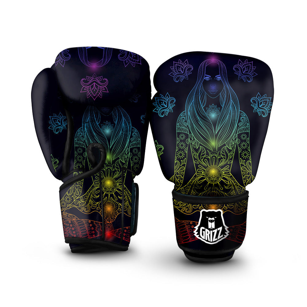 Seven Chakras Spiritual Print Boxing Gloves