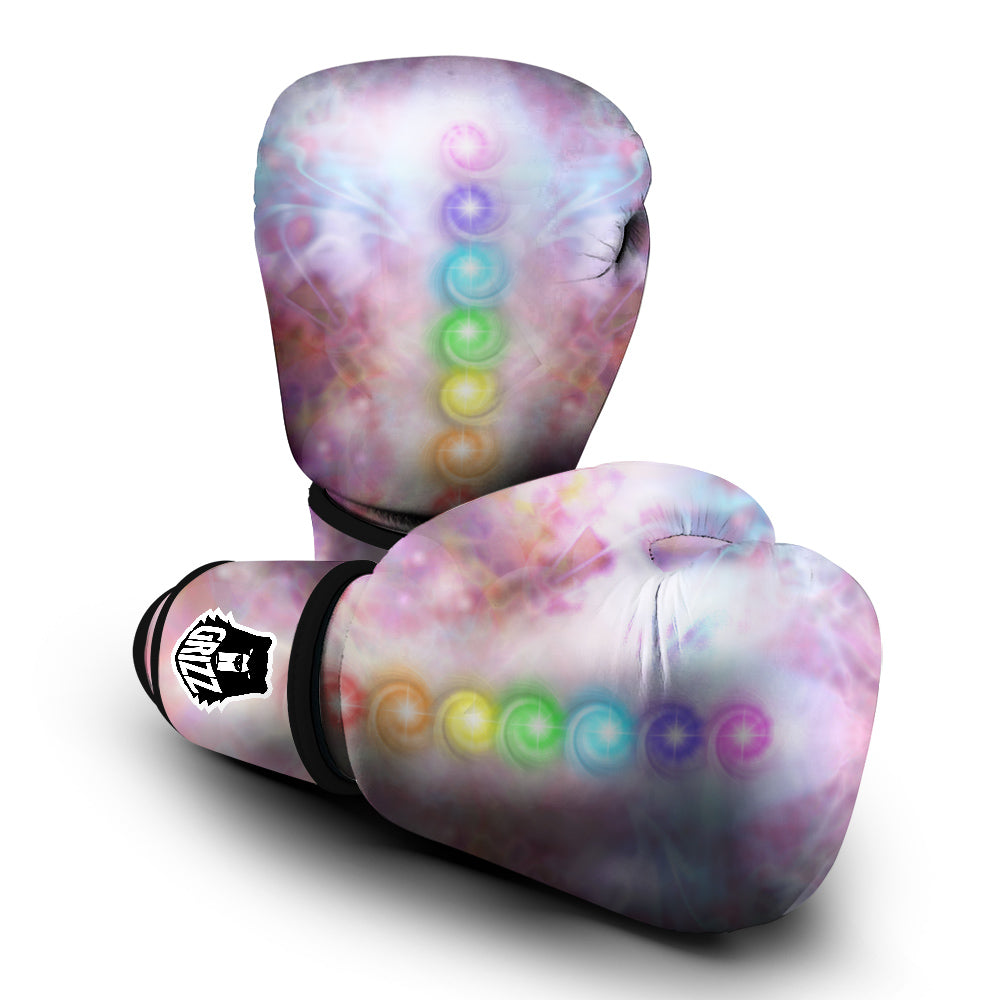 Seven Chakras Colorful Print Boxing Gloves-grizzshop