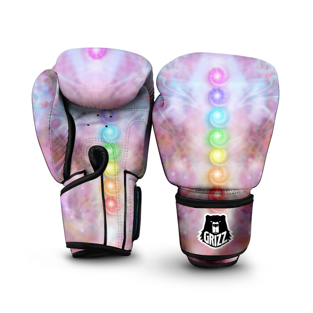 Seven Chakras Colorful Print Boxing Gloves-grizzshop
