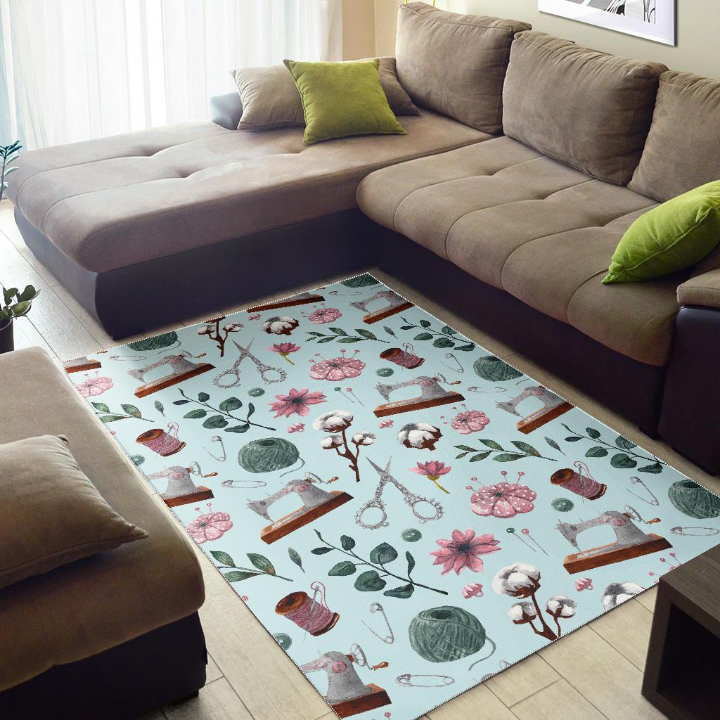 Sewing Pattern Print Floor Mat-grizzshop