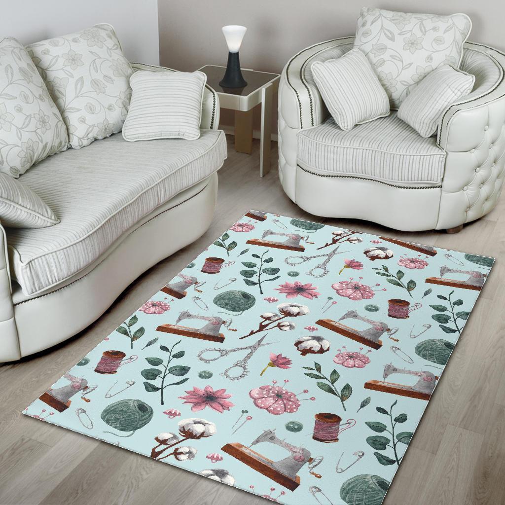Sewing Pattern Print Floor Mat-grizzshop
