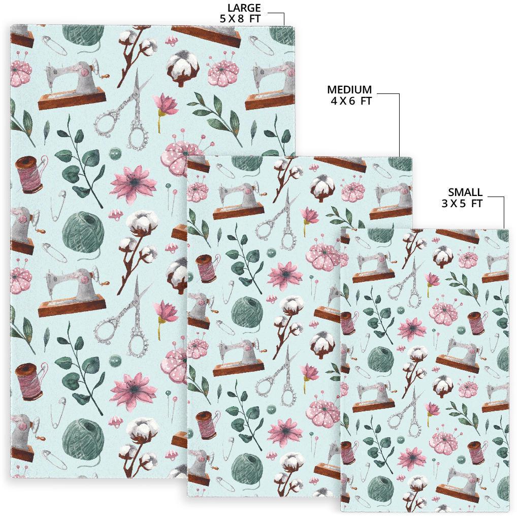 Sewing Pattern Print Floor Mat-grizzshop