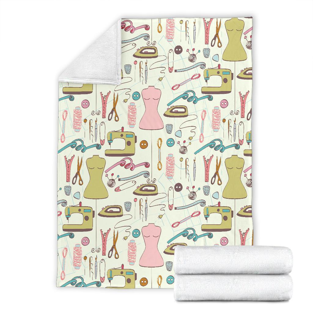 Sewing Print Pattern Blanket-grizzshop