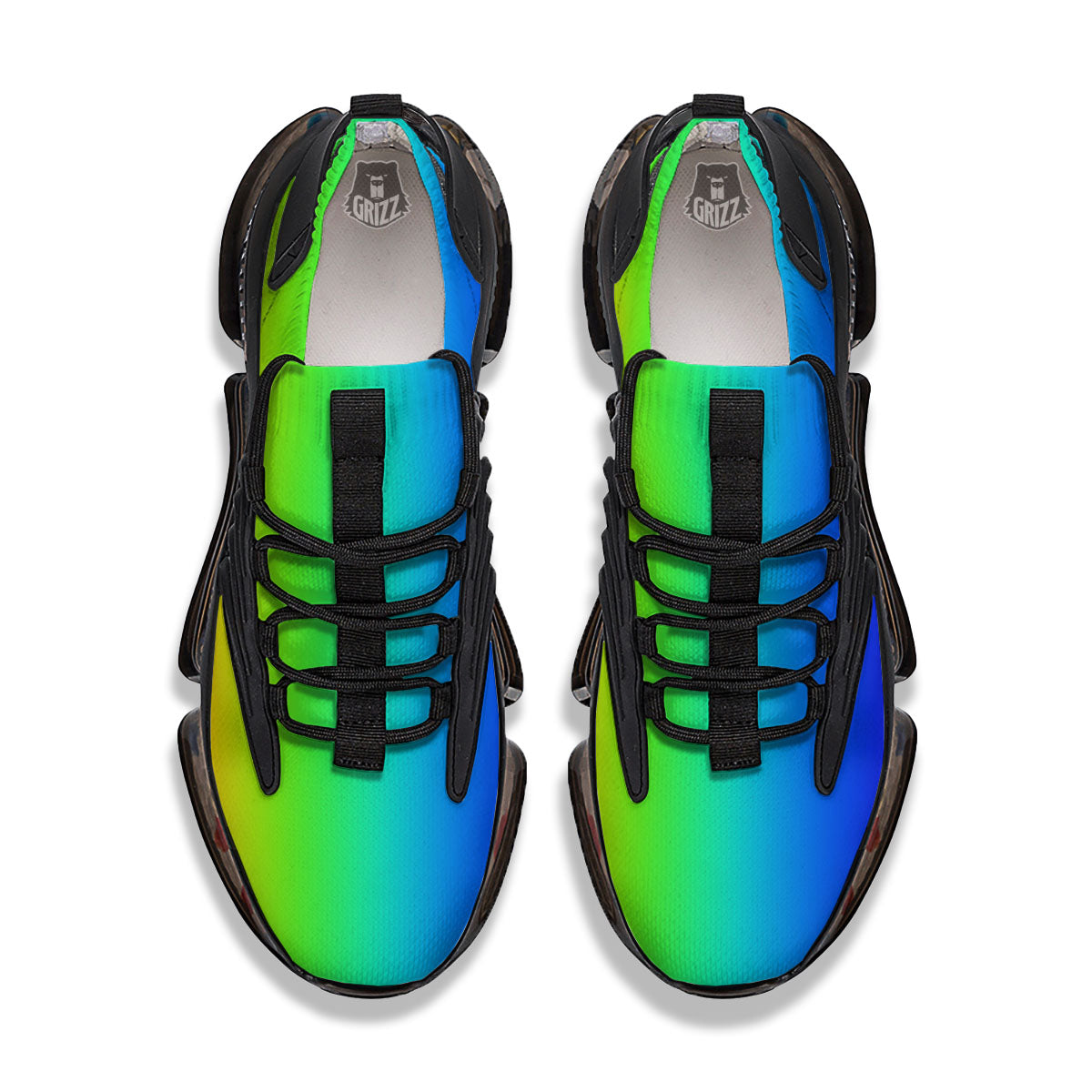 Shades Rainbow Print Pattern Black Gym Shoes-grizzshop