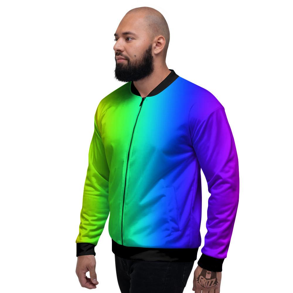 Shades Rainbow Print Pattern Men's Bomber Jacket-grizzshop
