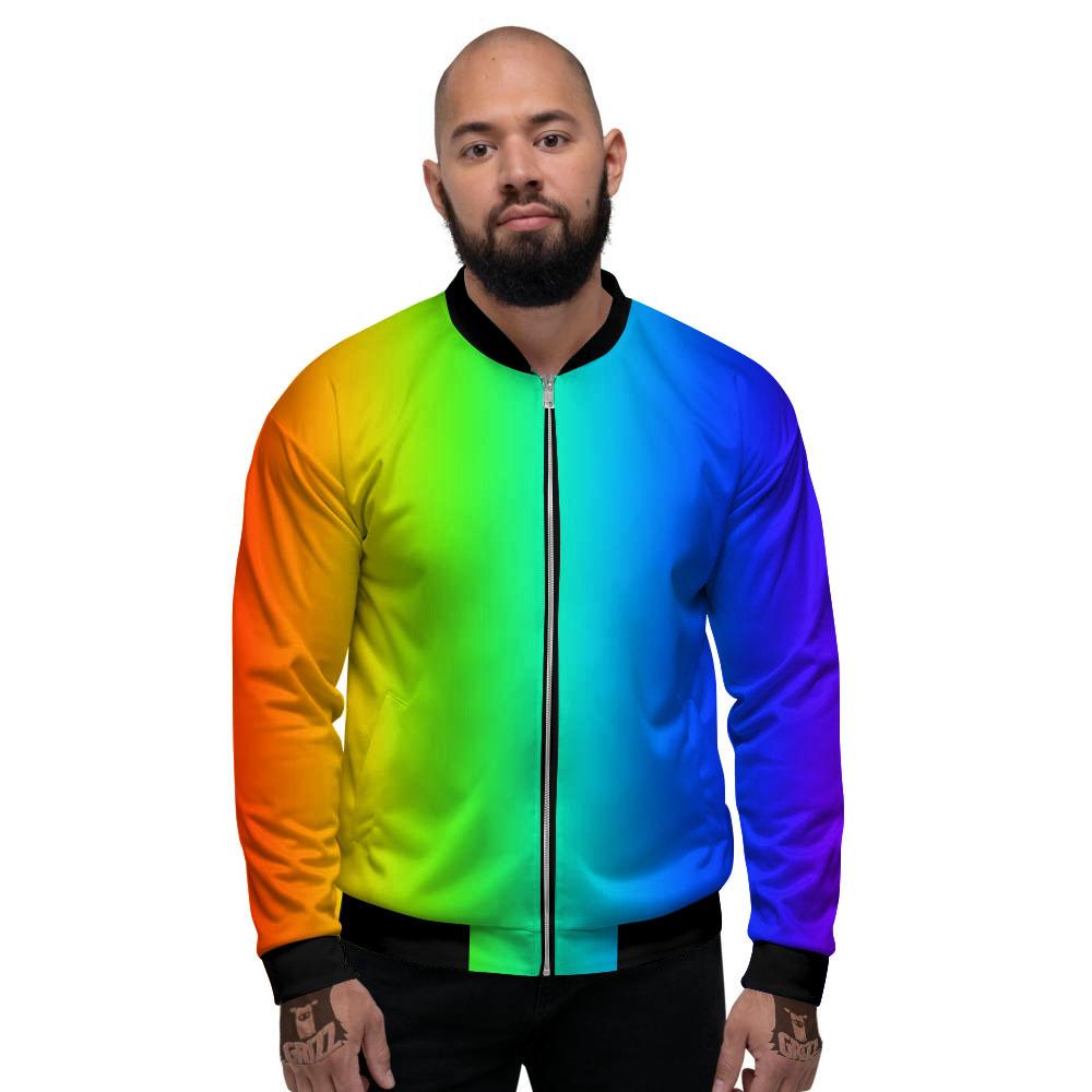 Shades Rainbow Print Pattern Men's Bomber Jacket-grizzshop