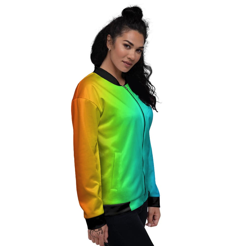 Shades Rainbow Print Pattern Women's Bomber Jacket-grizzshop