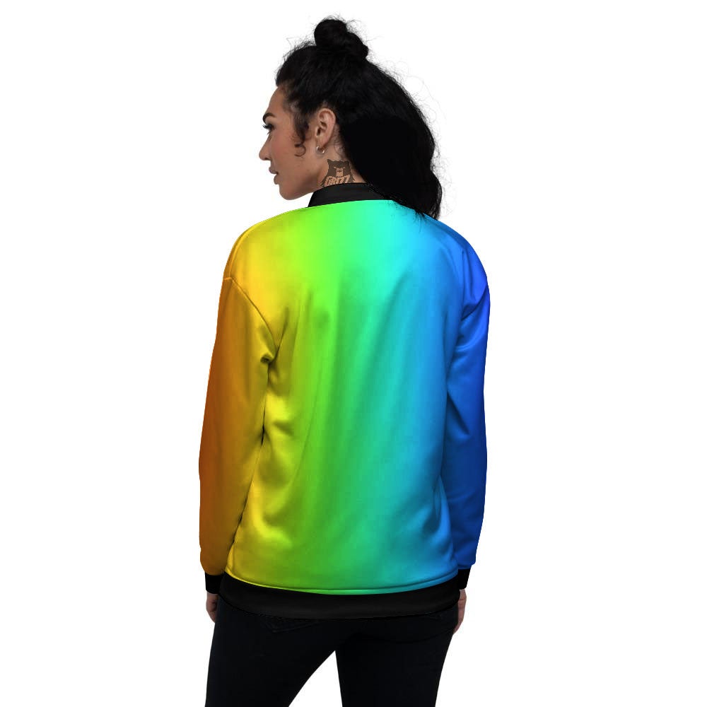 Shades Rainbow Print Pattern Women's Bomber Jacket-grizzshop