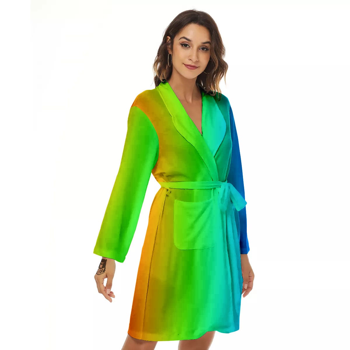 Shades Rainbow Print Pattern Women's Robe-grizzshop