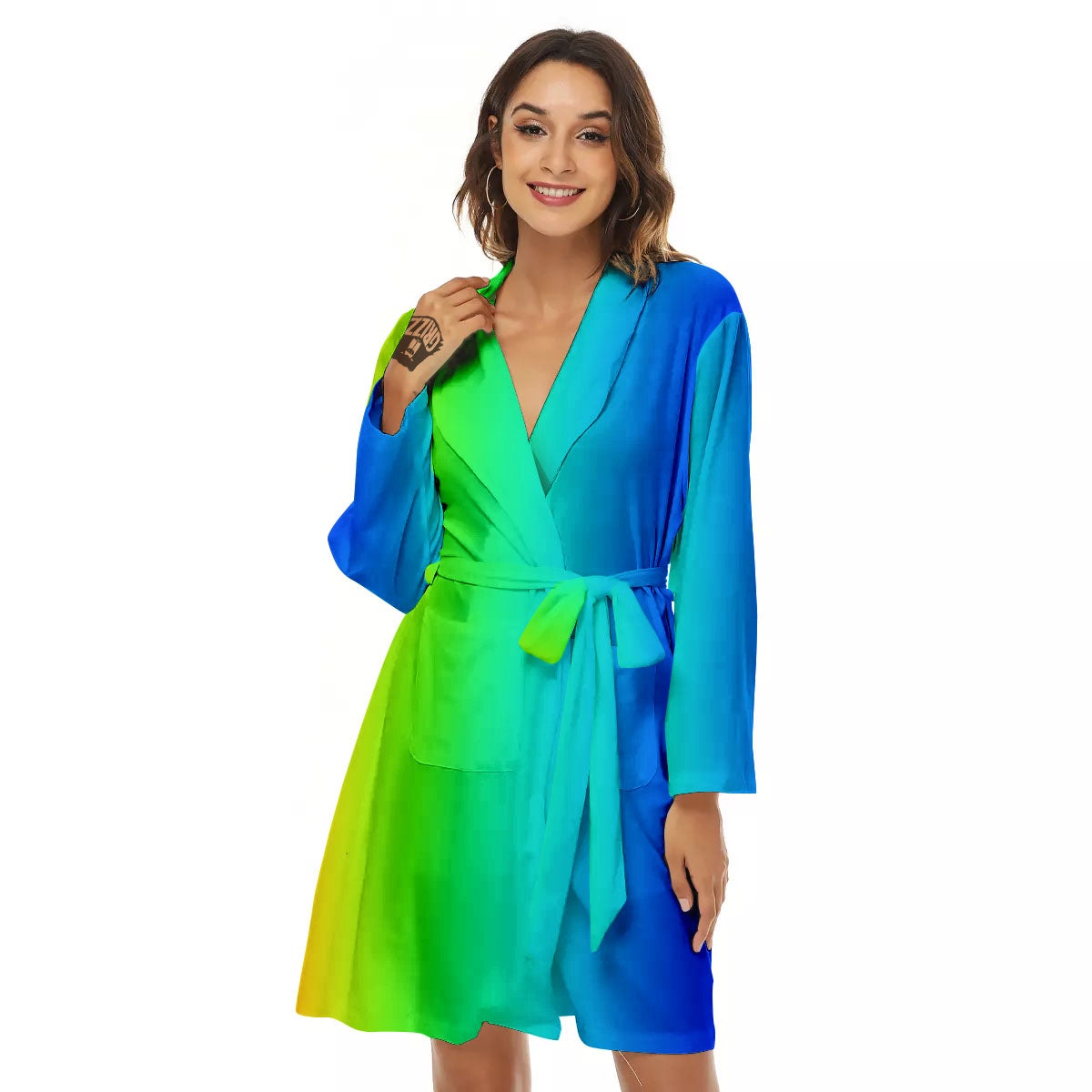 Shades Rainbow Print Pattern Women's Robe-grizzshop