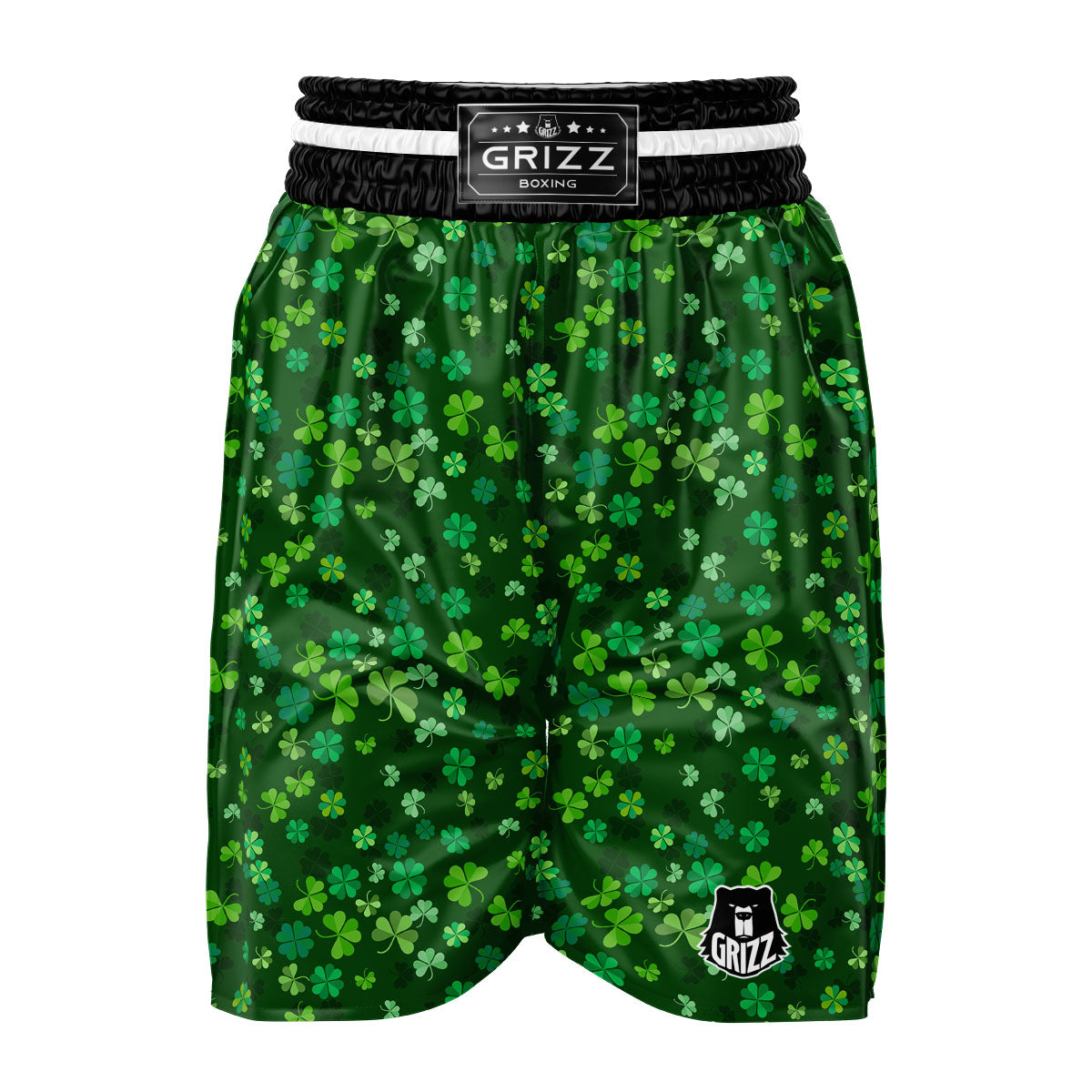 Shamrock Leaf Green Print Pattern Boxing Shorts-grizzshop