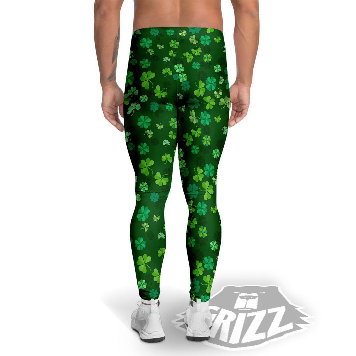 Shamrock Leaf Green Print Pattern Men's Leggings-grizzshop