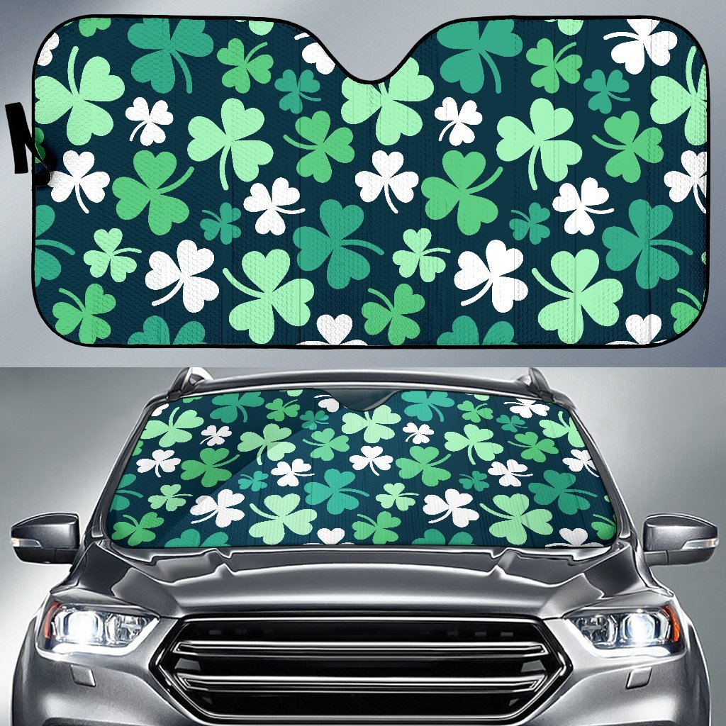 Shamrock Pattern Print Car Sun Shade-grizzshop